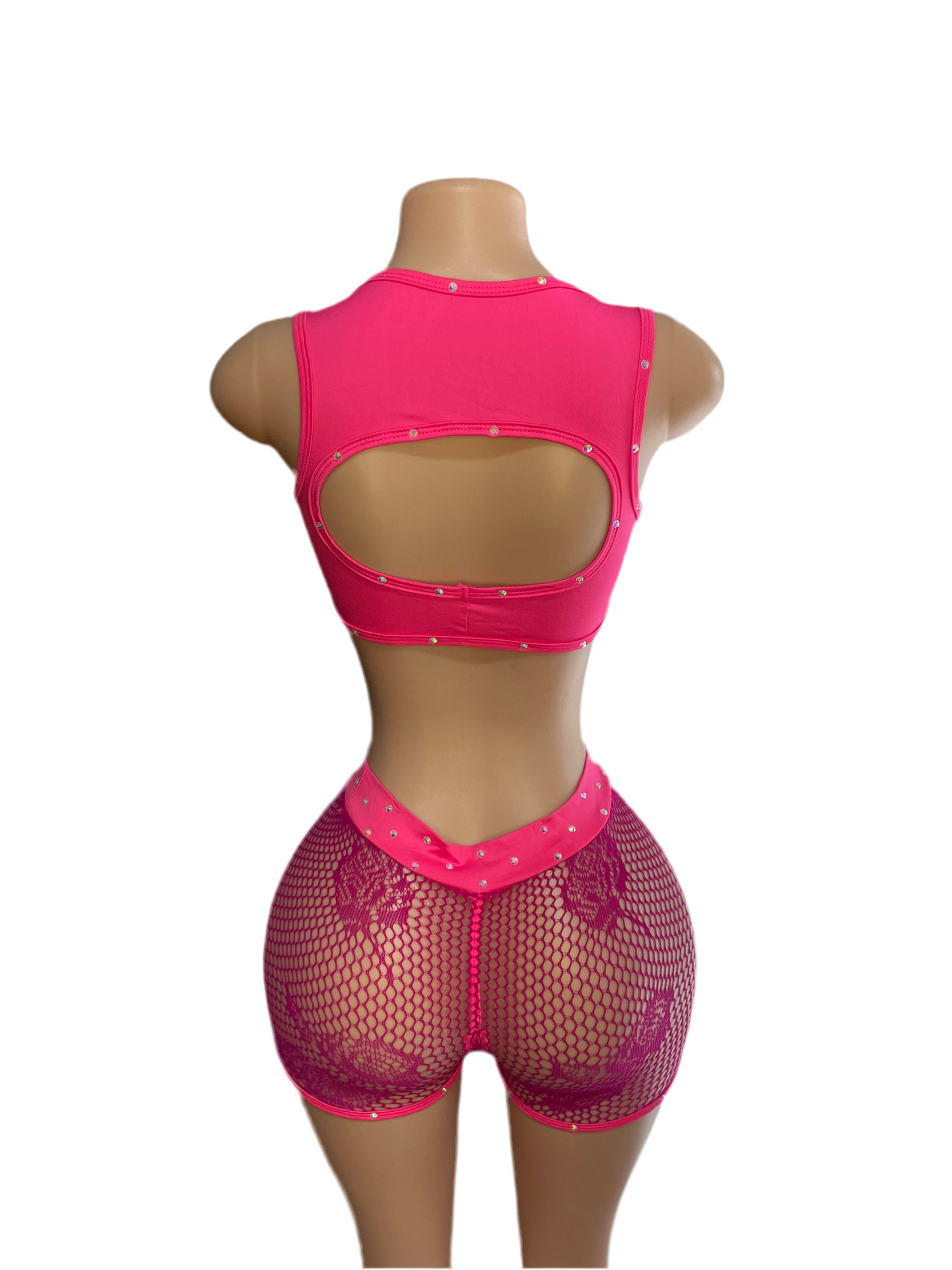 Alexis Pink 3pc Micro Bikini Short Set