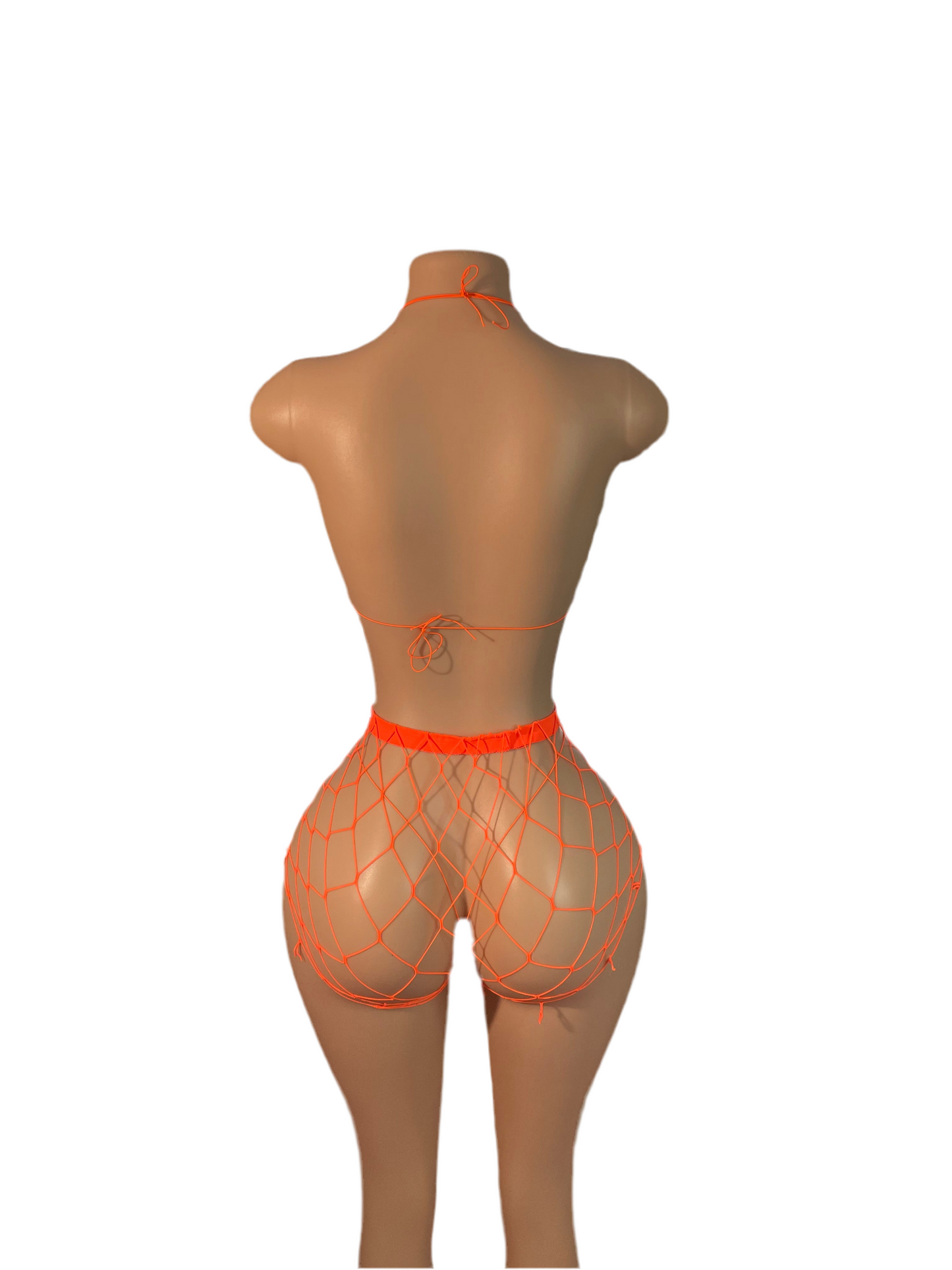 Fishnet Orange 3pc Micro Bikini