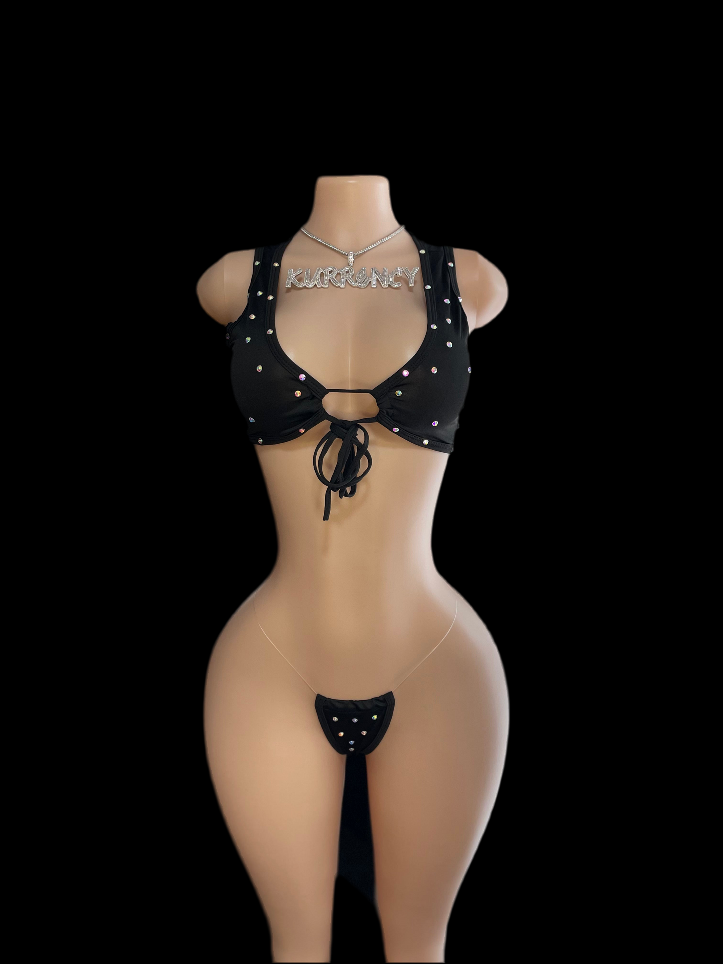 Alexis Black 3pc Micro Bikini Short Set
