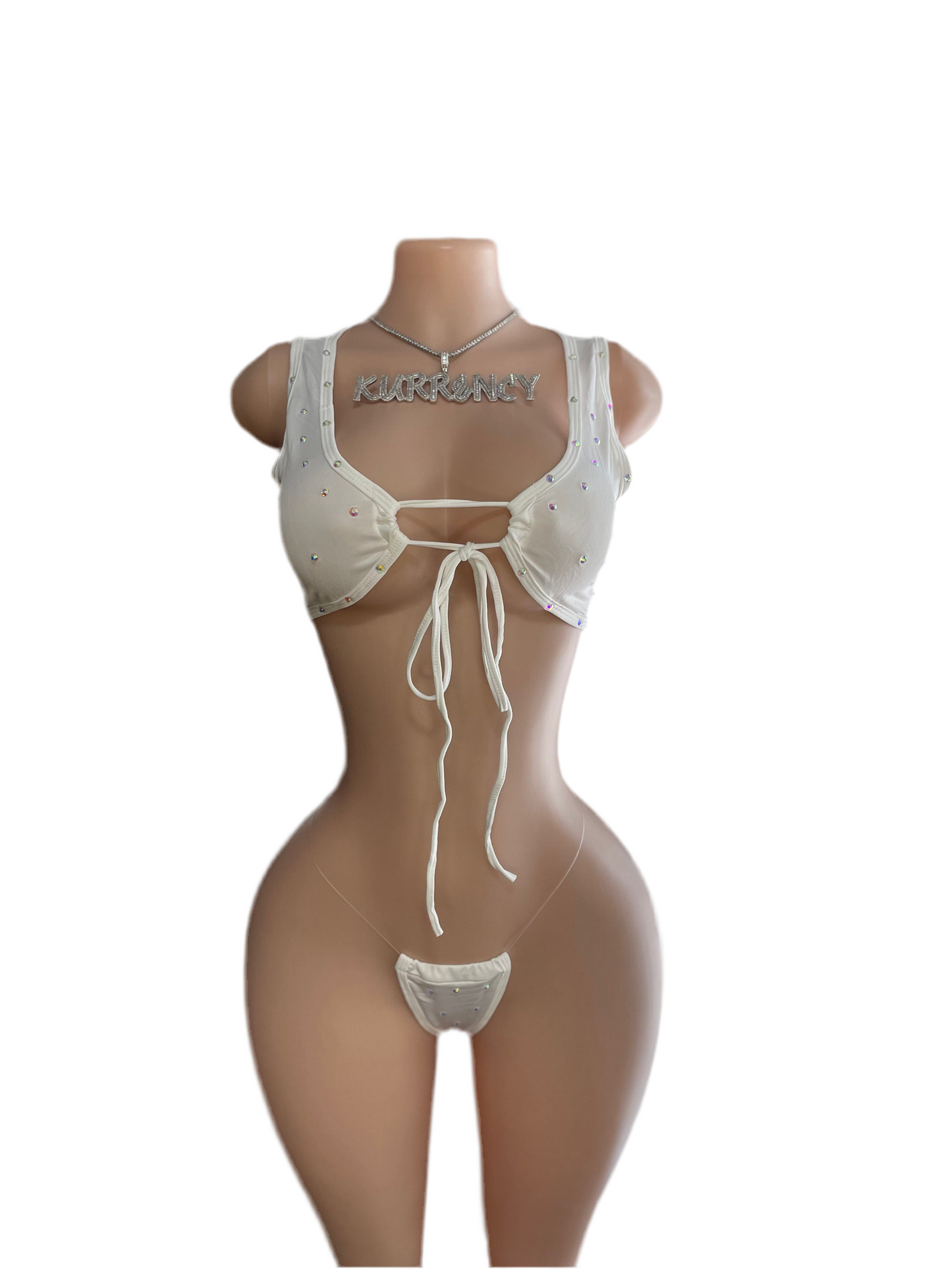Alexis White 3pc Micro Bikini Short Set