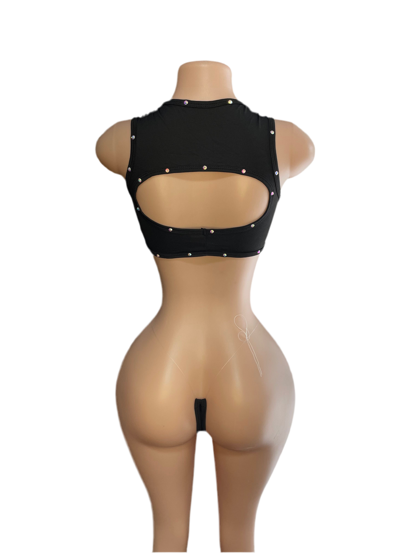 Alexis Black 3pc Micro Bikini Short Set