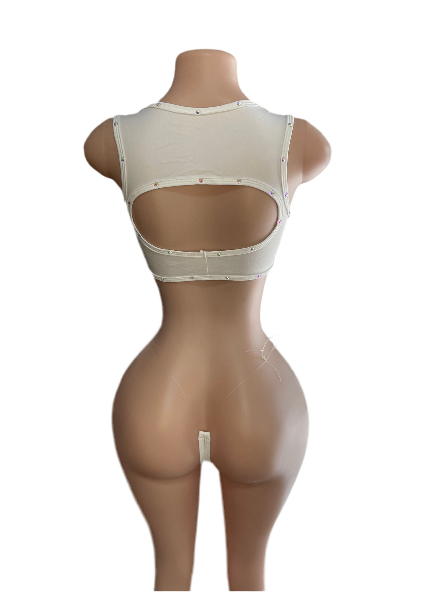 Alexis White 3pc Micro Bikini Short Set