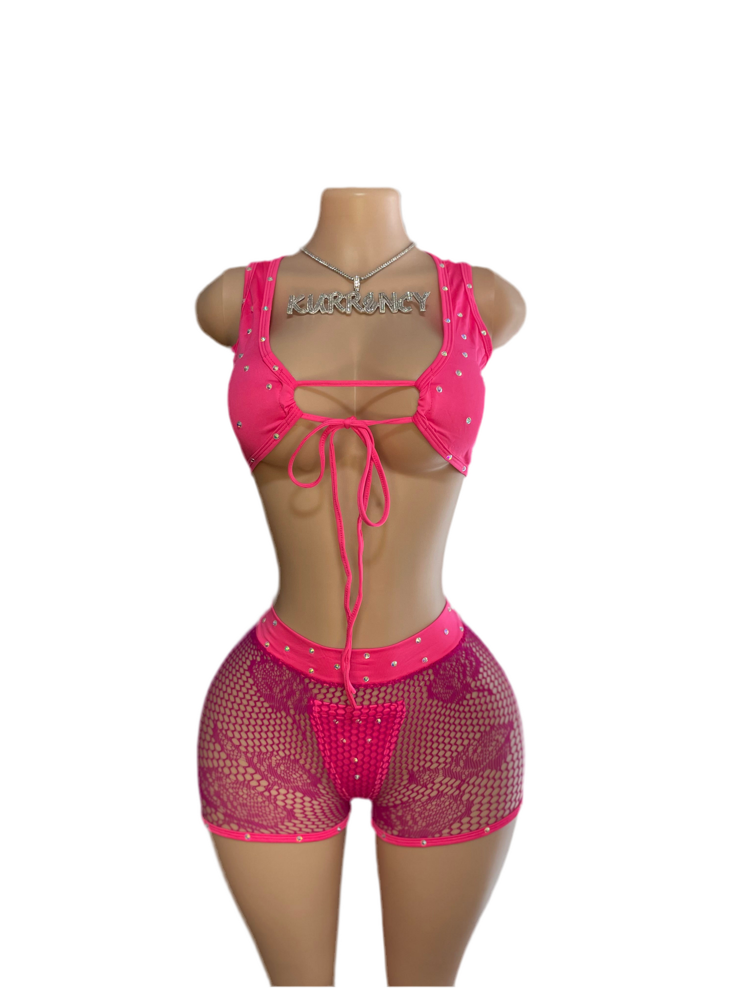 Alexis Pink 3pc Micro Bikini Short Set