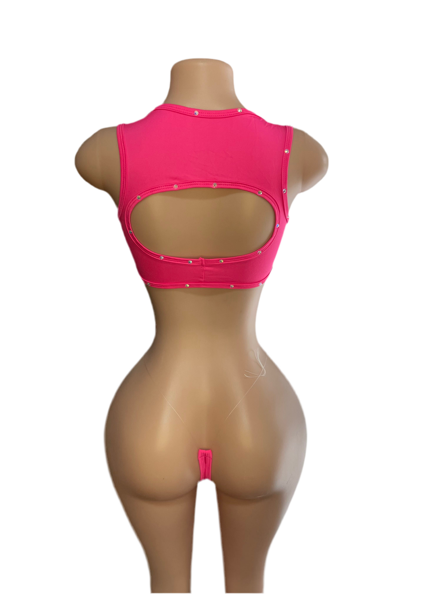 Alexis Pink 3pc Micro Bikini Short Set