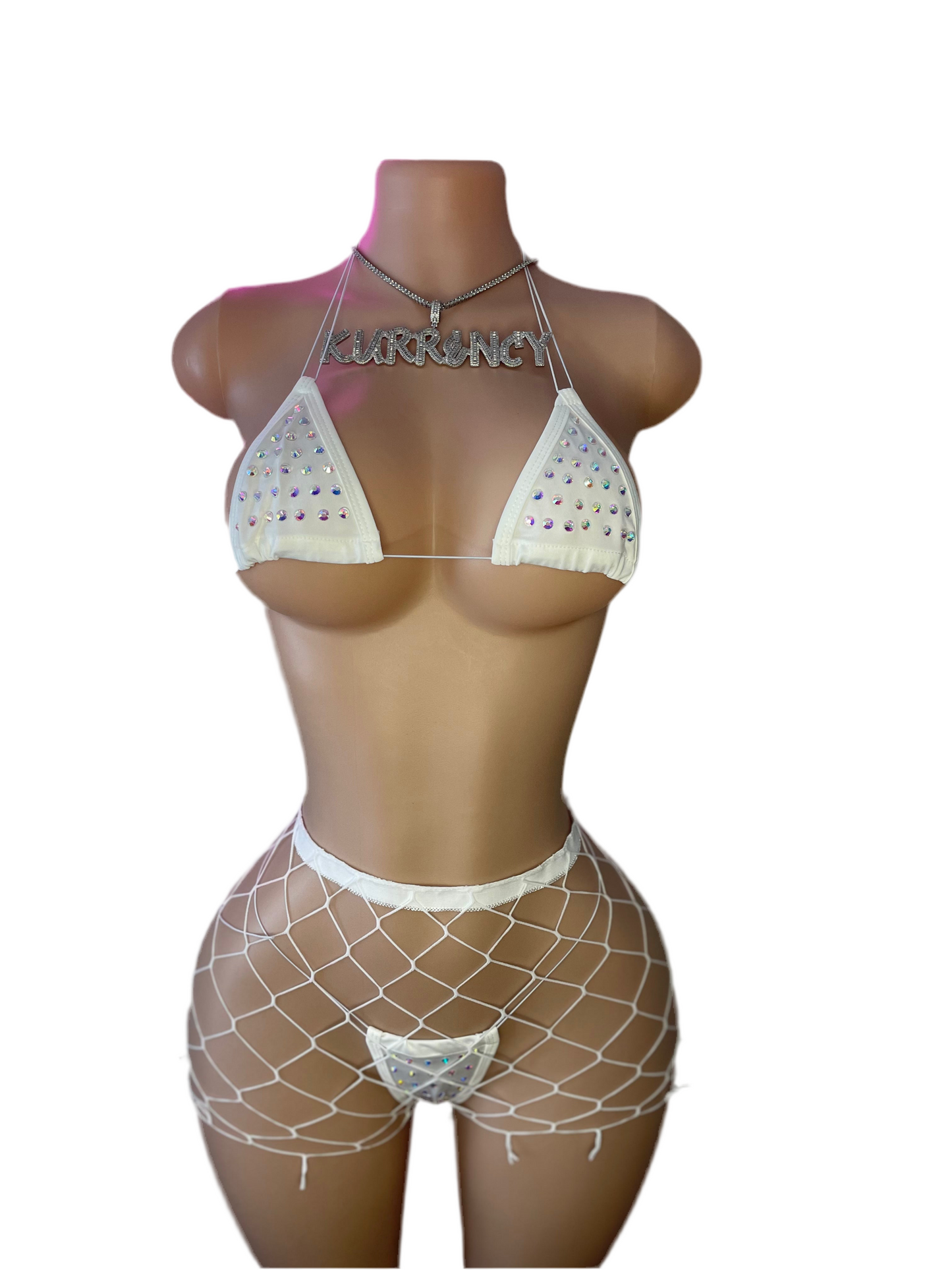 Fishnet White 3pc Micro Bikini