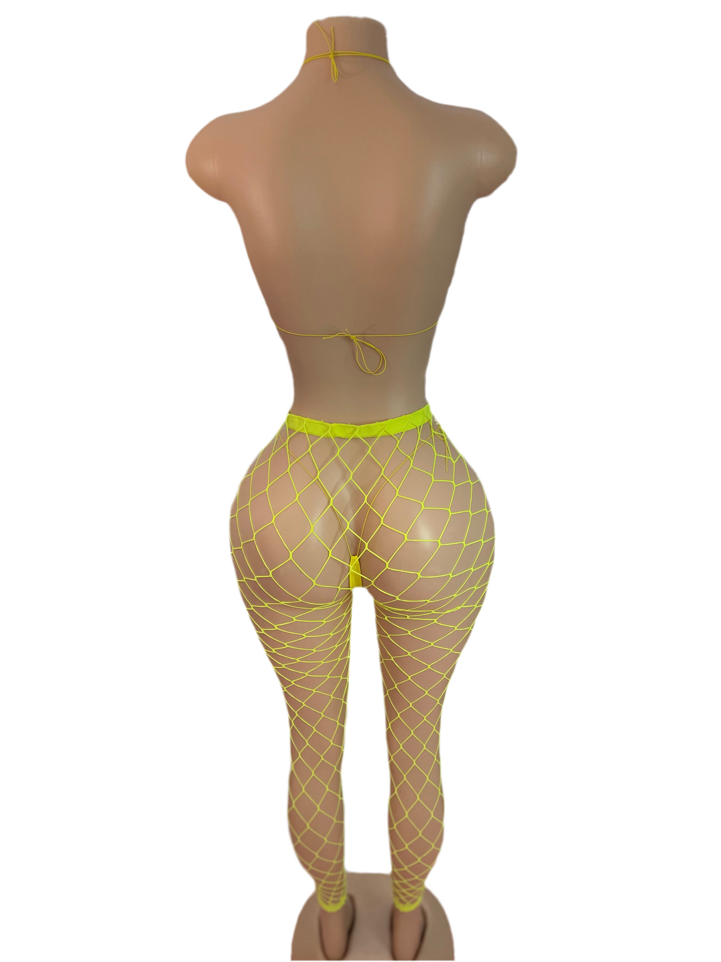 Banana Fishnet Leggings 3pc Micro Bikini