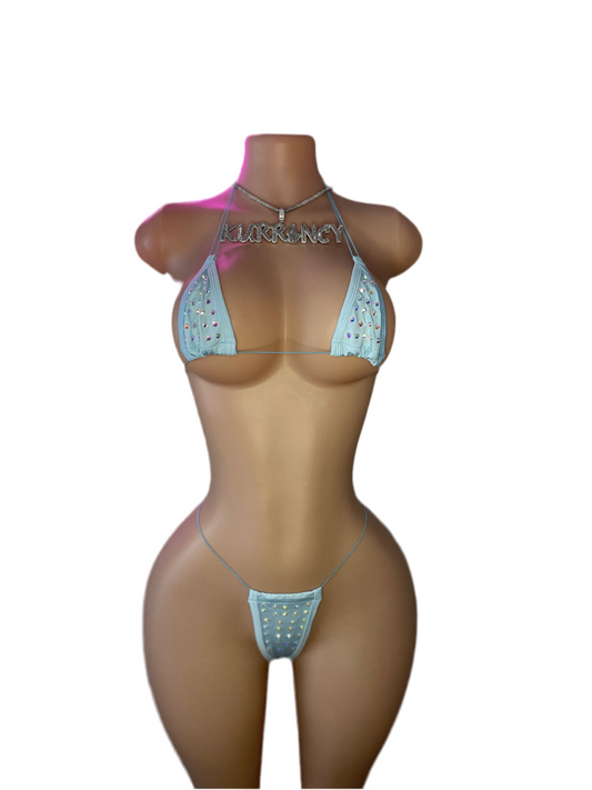 Baby Bleu Rhinestone 2pc Micro Bikini