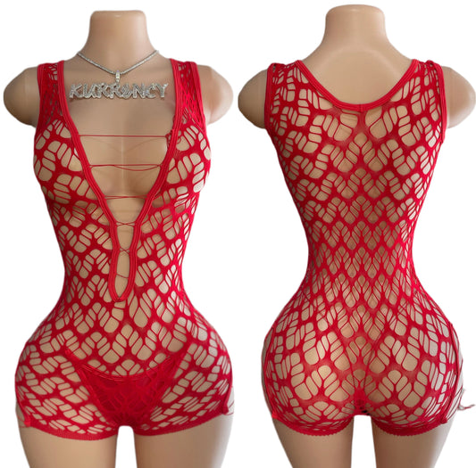 Daisy Red Romper w/ Thongs