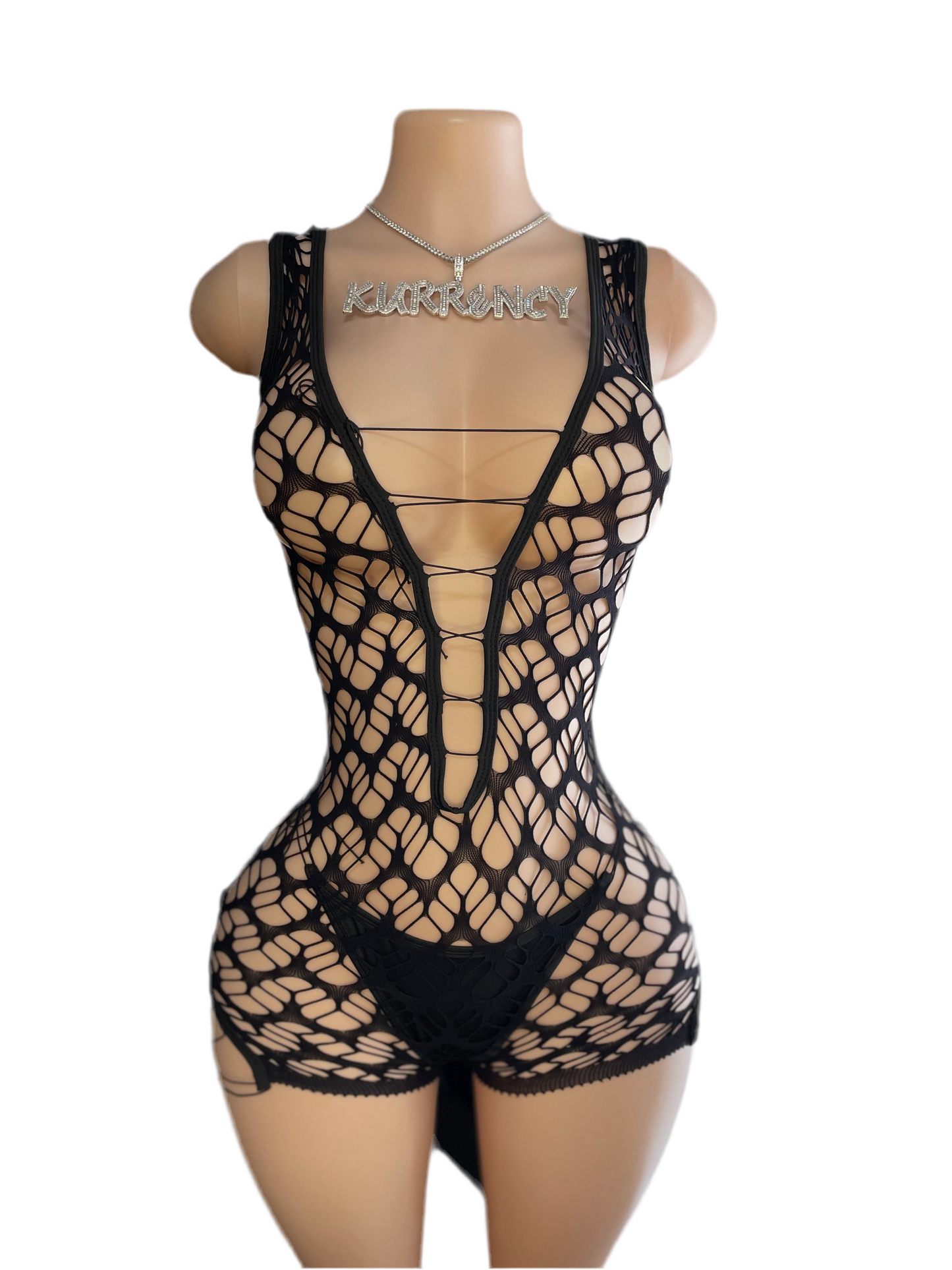 Daisy Black Romper w/ Thongs