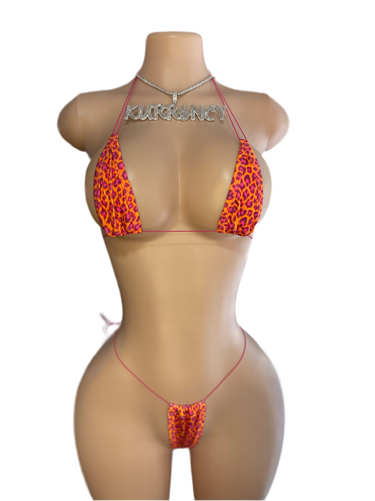 Cheetah Pink 2pc Micro Bikini Set