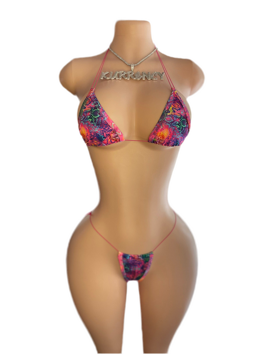 Butterfly Pink 2pc Micro Bikini Set