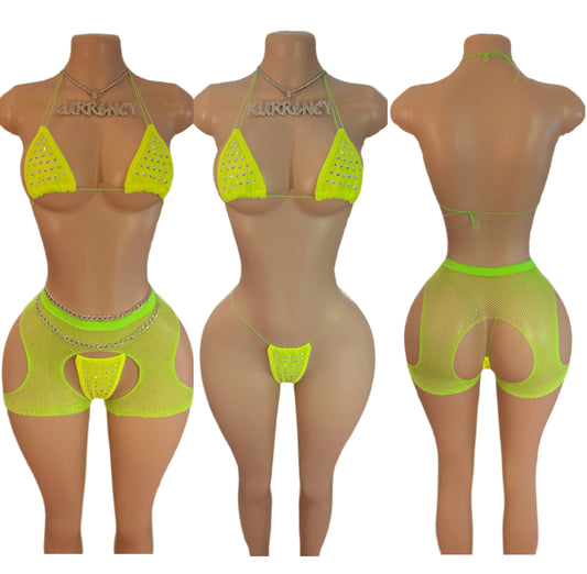 Limeade Hipster 3pc Micro Bikini